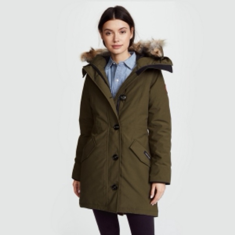 Canada Goose Olive Parka with Fur Trim - Picture 5 of 12